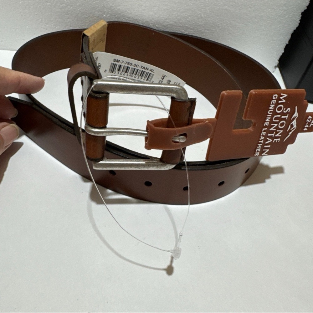 Stone Mountain Genuine Top Grain Leather Belt Men's Size XL 42-44 Brown NWT